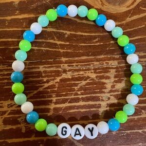 Gay Colorful Beaded Bracelet with Letter Beads